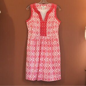 Vineyard Vines Coral  Sleeveless Dress with Side Zipper Size 10